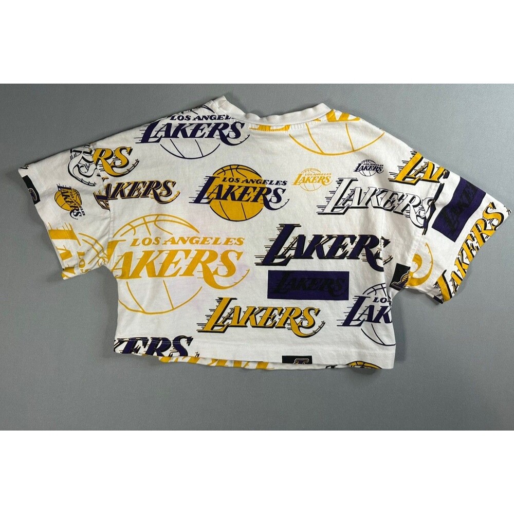 Women's Los Angeles Lakers NBA Basketball Sports Tee Crop Top Shirt XS